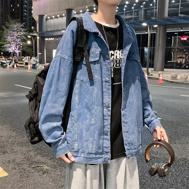 男士潮男港风外套青少年学生纯色时尚牛仔夹克外套BK38-P60,男装夹克,星座1109-3