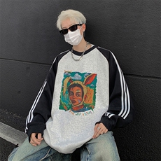 白花灰拼黑袖