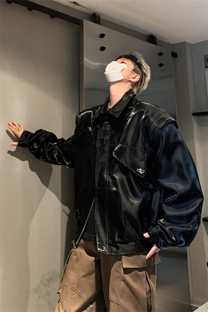 秋季小众解构垫肩夹克金属分割设计感外套男XZ514-2-24236-P128,男装夹克,星座514-2(原B239)