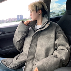 皮棉服外套男冬季加厚宽松PU棉衣短款面包服M6019P110控158，男装棉衣，电商A157