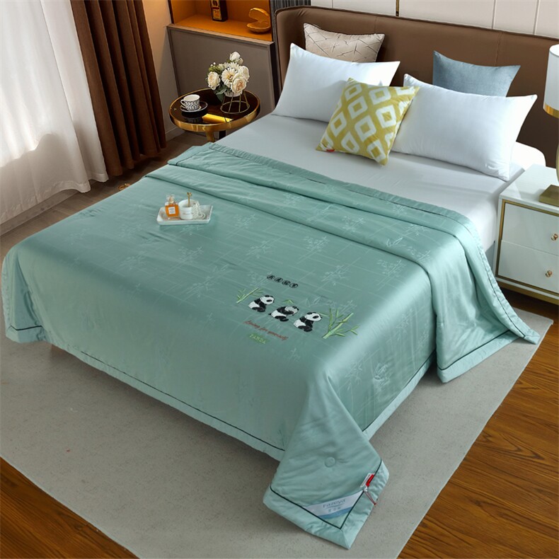 集团彩羊家纺竹纤维夏被空调被竹纤维绣花夏凉被，被套/被芯，一起卖家纺