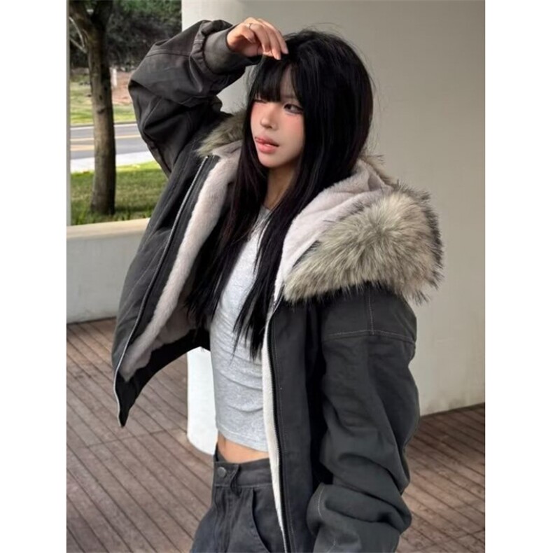 山雕毛绒连帽棉服女冬季棉袄美式宽松棉上衣男夹棉外套M916,男装棉衣,星座1116A（原606A-3）