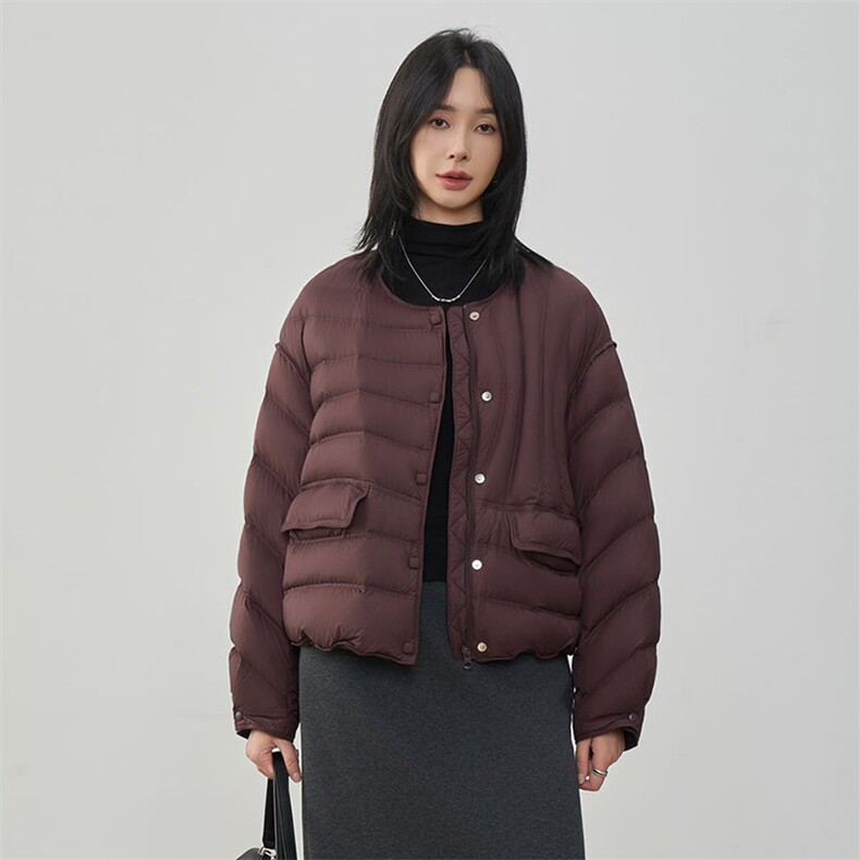 现货2025年冬季新款90白鸭绒休闲风冬季羽绒服女短款,女装羽绒服,阳光伊恋