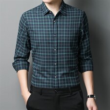长袖衬衫男装2023秋季新款条纹质感中年商务休闲时尚衬衣男装，男装衬衫，电商B212（原钱塘6029）
