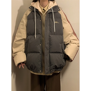 冬季新款韩版假两件宽松大码加厚棉衣外套XZ102B-1-M6636P125图片
