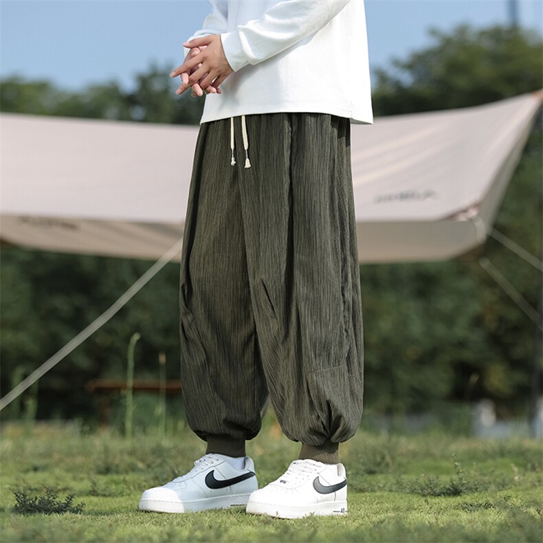 秋冬季风松紧腰束脚阔腿灯笼裤大码休闲运动哈伦裤长裤WK18，男装休闲裤，星座219