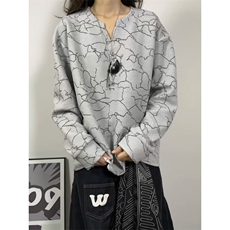 XZ809A/CX605/特P24/控48印花美式V领长袖打底衫卫衣，男装T恤，星座809A(原222-1)