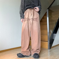 美式复古毛边设计感直筒牛仔裤男女高街牛仔裤N1483P50，男装牛仔裤，星座1116-2