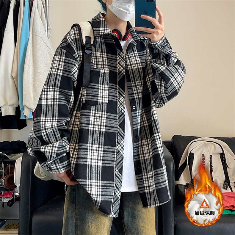 秋季新款格子衬衣男女宽松休闲百搭上衣C2167-特P32/CJ9735-特P40,男装衬衫,电商A007