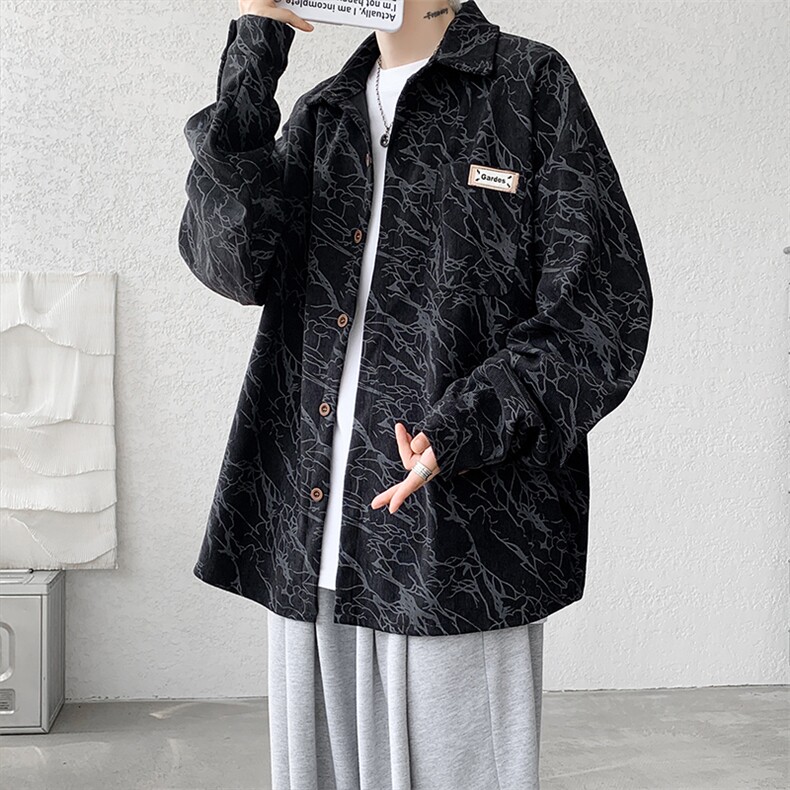 现货10059-P40控68秋季新款百搭大码高品质衬衫男港风宽松长袖,男装衬衫,电商A059