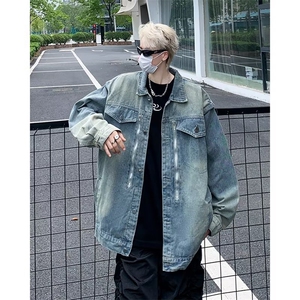 N1220-P65 装牛仔外套男潮牌春秋季日系痞帅衬衣夹克图片