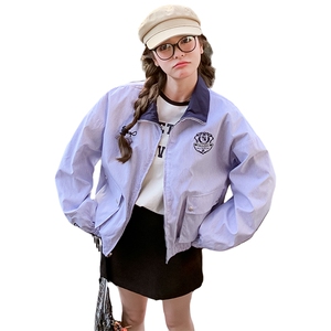 2025春装学院风两面穿夹克条纹短外套女A馆126-2523P165K238图片