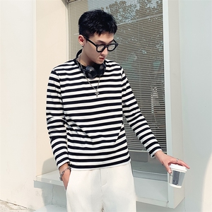 咖啡2023春装精神小伙修身男士长袖T恤潮款长tee男 T2235-P48控68图片