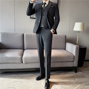 两粒扣平驳领~主推款M-7XL高品质西装套装西服三件套SJT7056-P213图片