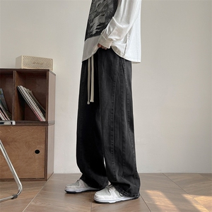 美式复古牛仔裤男秋季宽松潮牌ins高街vibe拖地裤子N0549-P45图片