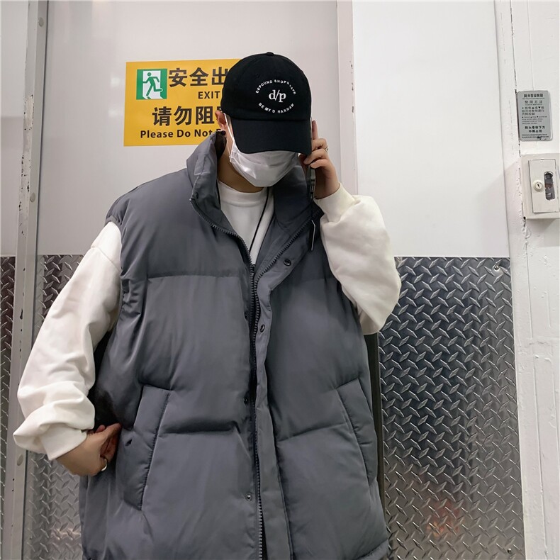 马甲男款秋冬季加厚保暖立领百搭宽松高级感情侣休闲背心 MJ8004图片