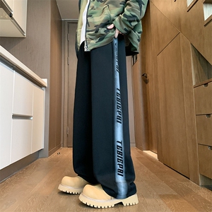 K908新款2025直筒休闲宽松阔腿工装美式高街男生运动长裤,国庆小长假男生穿搭图片