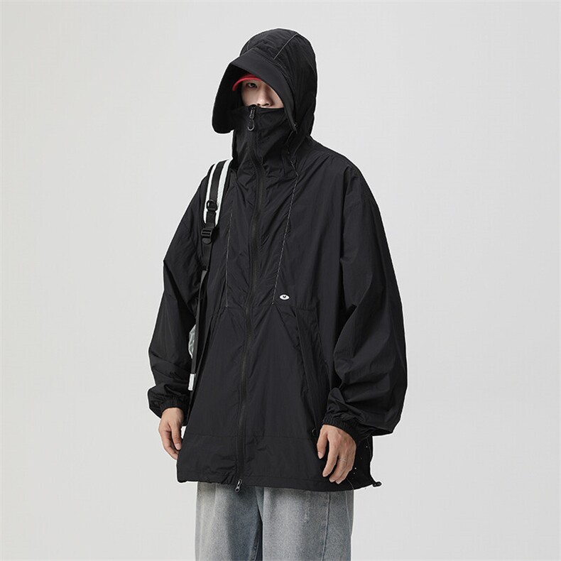 港风大码复古山系户外薄款男女连帽防晒服XZ213-JKFS001-P55控78,男装夹克,星座213