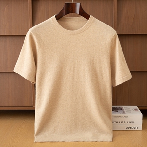 2025年秋季青春流行圆领短袖休闲，男装T恤，欧力羊绒