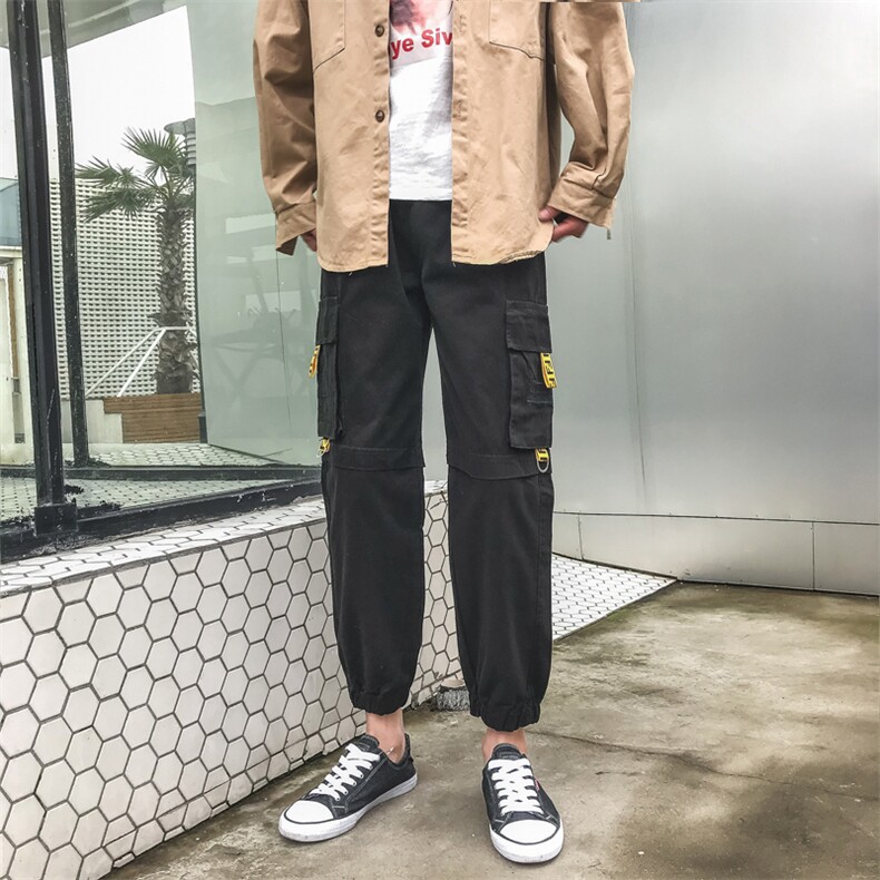 港风19春夏男新款港风潮流Q收脚裤子714-3v,男装休闲裤,星座1404-3