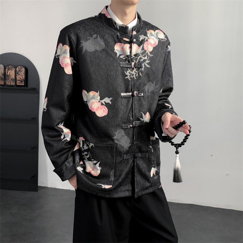 2025秋装新款风夹克外套新中式蟠桃唐装复古汉服2511-P128,男装夹克,电商A057