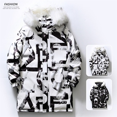 白底平铺冬季新款90%白鸭绒毛领连帽羽绒服男XZ109-Y1258-P248，男装羽绒服，星座109