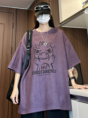 高转化小恐龙新印花麂皮绒短袖t恤男夏X416B-1-DY3022-特P25限39，男装T恤，星座416B-1