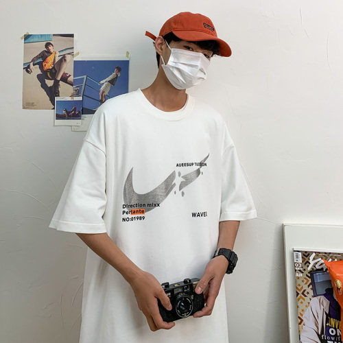 2023夏季新款港风宽松大码圆领潮流印花半袖T恤T09-P28，男装T恤，星座914-3
