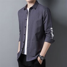 高端纯棉长袖男士宽松工装外套春秋青年韩版潮流衬衫XY727-P60，男装衬衫，星座1105-3