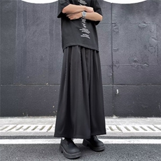 暗黑风宽松阔腿裤女男春夏季中性设计款休闲裤情侣裙裤K2859/P48，男装休闲裤，星座506