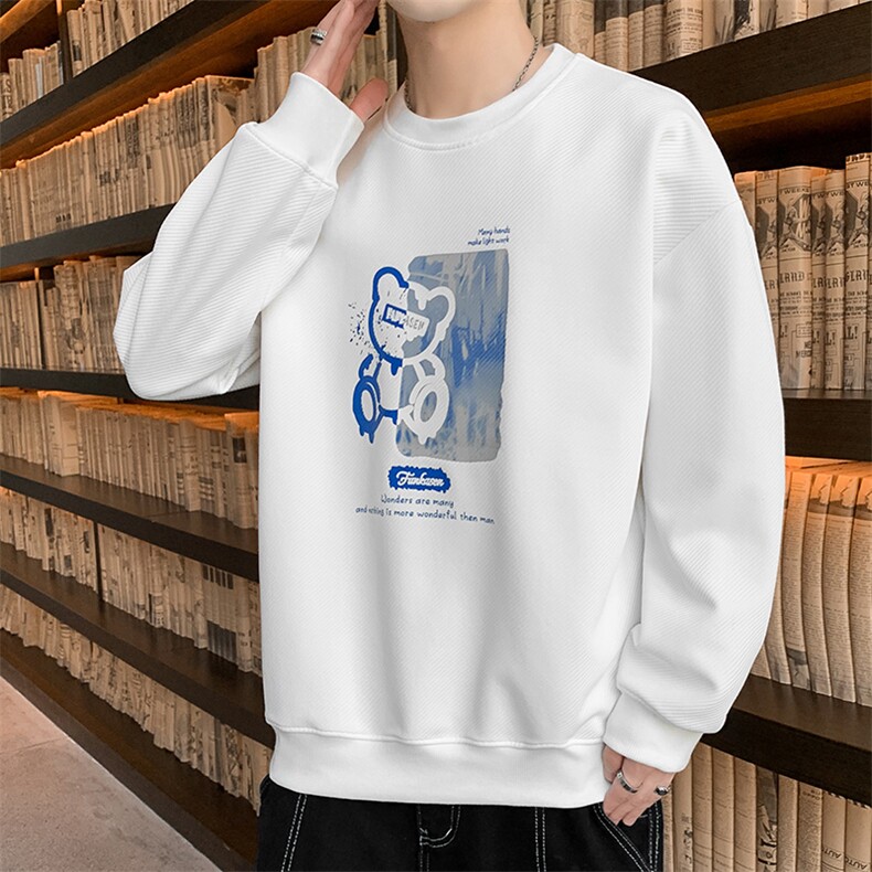 好质量！男士长袖t恤印花卫衣男秋季潮牌衣服潮流百搭W628图片