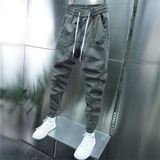 潮牌网红春夏季新款男士休闲裤痞帅哈伦工装裤修身百搭小脚裤子男，男装休闲裤，电商B212（原钱塘6029）