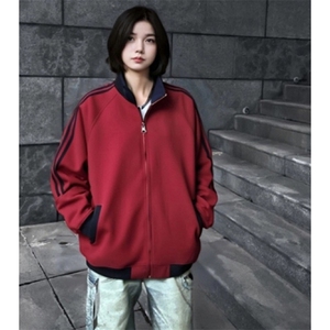 抖音得物高品质26春装美式高街重磅结构拼接织带立领卫衣外套CM42图片