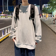 圆领卫衣男假两件长袖上衣女宽松潮流百搭ins秋季潮牌港风W90-P30，男装卫衣，星座1008-2