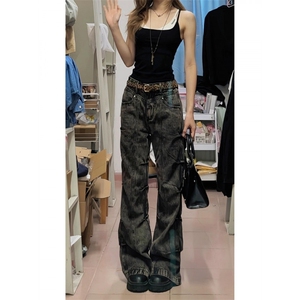 【有货】cleanfit褶皱烟灰色牛仔裤美式vibe裤子高街KZA51LL-P60图片