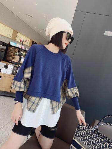 针织拼接衫，女装，情依阁