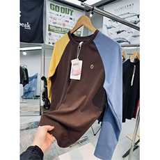 高品秋冬双面德绒不对称撞色插肩休闲打底T恤衫男女A1189-P40，男装T恤，星座1505