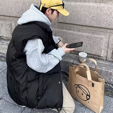 现货5W件冬季三防硬挺boxy短款立领棉衣马夹外套加厚马甲保暖棉服，男装棉衣，电商A486