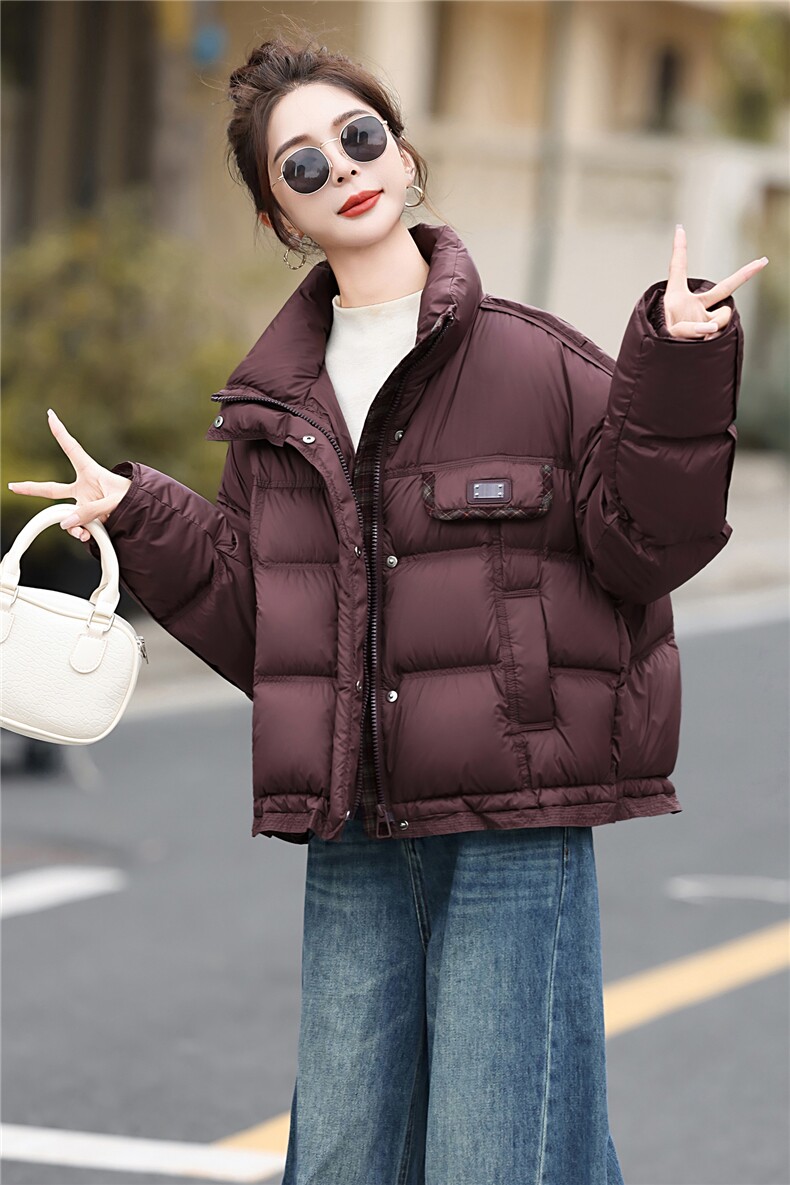 设计感高品小个子羽绒服女短款2025冬季新款法式高级感白鸭绒外套,女装羽绒服,意芙