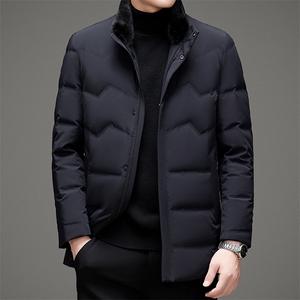 2023冬季新款立领羽绒服中年男士白鸭绒90%羽绒外套MSNA2125-P390图片