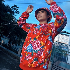 B203秋冬男女休闲圆领大码东北大花卫衣团队表演出汉服舞蹈学生潮，男装卫衣，星座115A-2