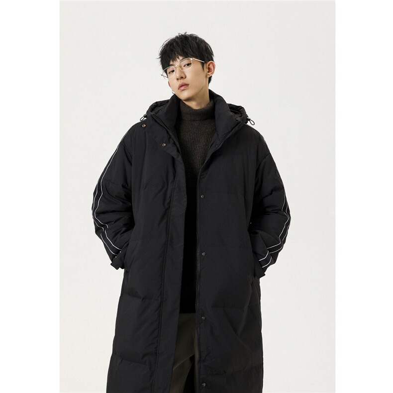 冬季新款中长款情侣韩版连帽羽绒服外套 Y918/P190图片