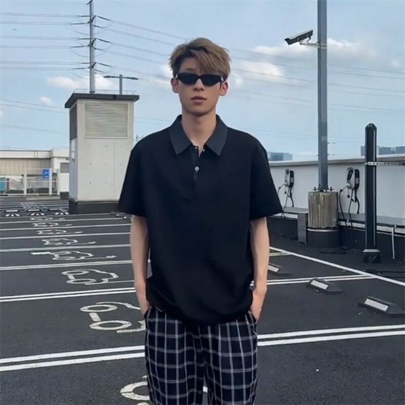 CP1168-P37假两件polo领短袖男高级感痞帅翻领t恤夏季半袖上衣,男装T恤,电商B323A