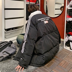 EQ336撞色面包服冬季外套男港风潮流印花棉衣2024新款青少年棉服，男装棉衣，电商C306-1