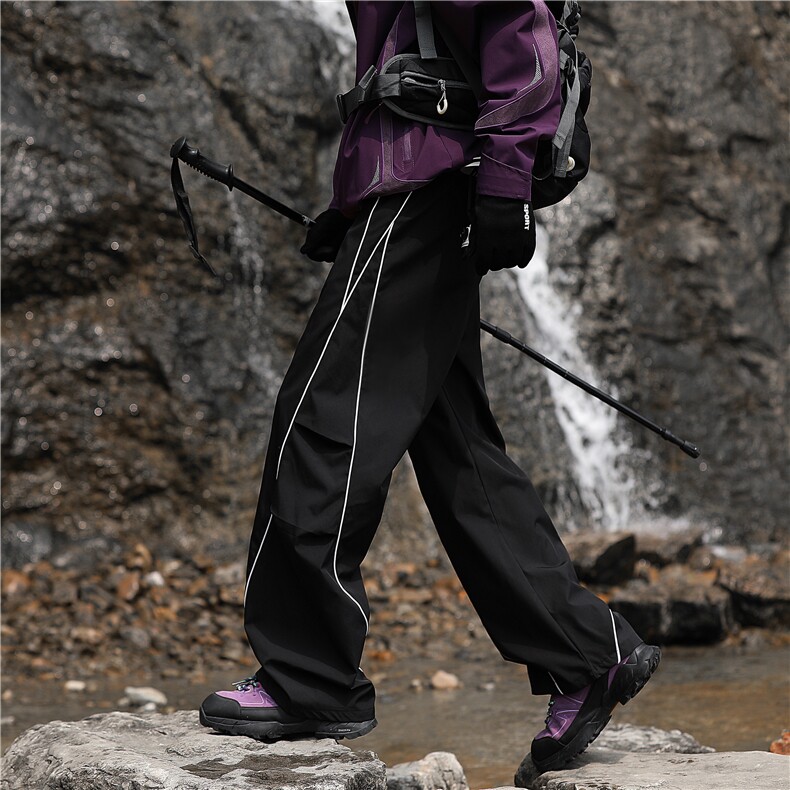 抖音品质美式条纹褶皱设计山系伞兵冲锋裤B315-K25304-特p35控68,男装休闲裤,电商B315