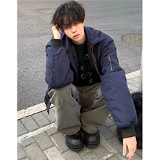 WE1591-P52春秋痞帅外套男ins高街潮牌港风日系原宿风宽松夹克，男装夹克，电商B323A