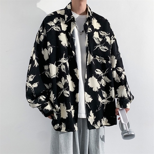 24春季新款港风大码印花夹克外套衬衫男CS2388-P55图片
