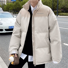 男士皮棉衣男宽松立领冬季加厚拼接棉服潮流棉袄A266-P01-P80，男装棉衣，电商A266