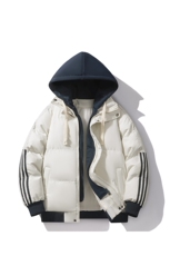 美式高街棉衣外套男加绒加厚条纹连帽宽松面包棉服MY0777-P82，男装棉衣，星座610（原A335）