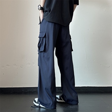 秋季新款港风美式vibe潮牌阔腿直筒工装休闲裤男长裤ZK3690-P40，男装工装外套，星座313A(原308A-2)